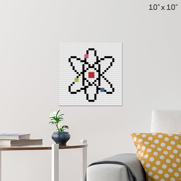 Atom Pixel Art Wall Poster Build Your Own With Bricks Brik