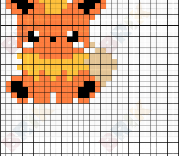 minecraft eevee pixel art grid