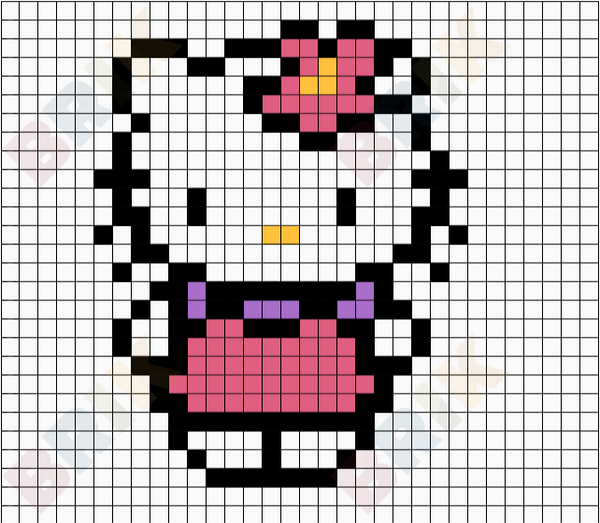 Hello Kitty Pixel Art - How to draw Hello Kitty? #hellokitty #pixelart 