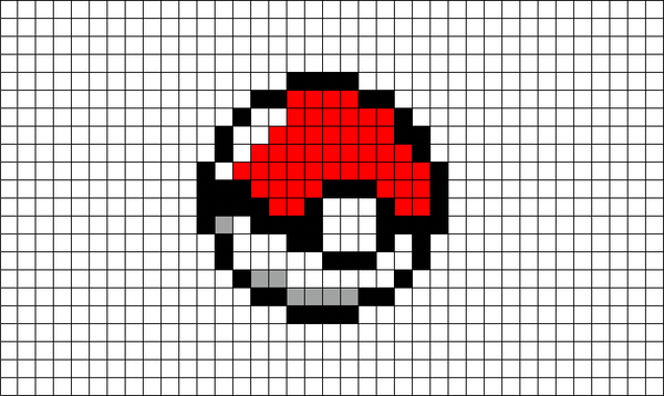 Pokeball Sprite White - Grid Paint