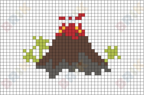 Volcano Pixel Art – BRIK