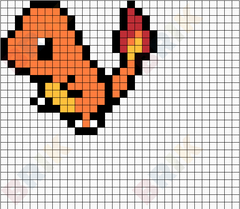 grille pixel art charmander