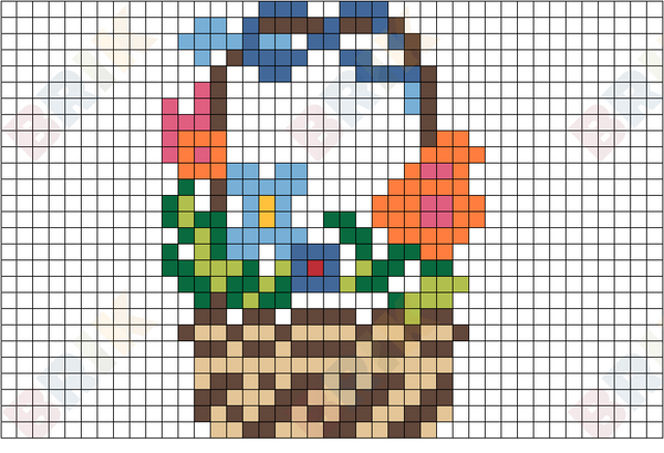 Flower Basket Pixel Art – BRIK