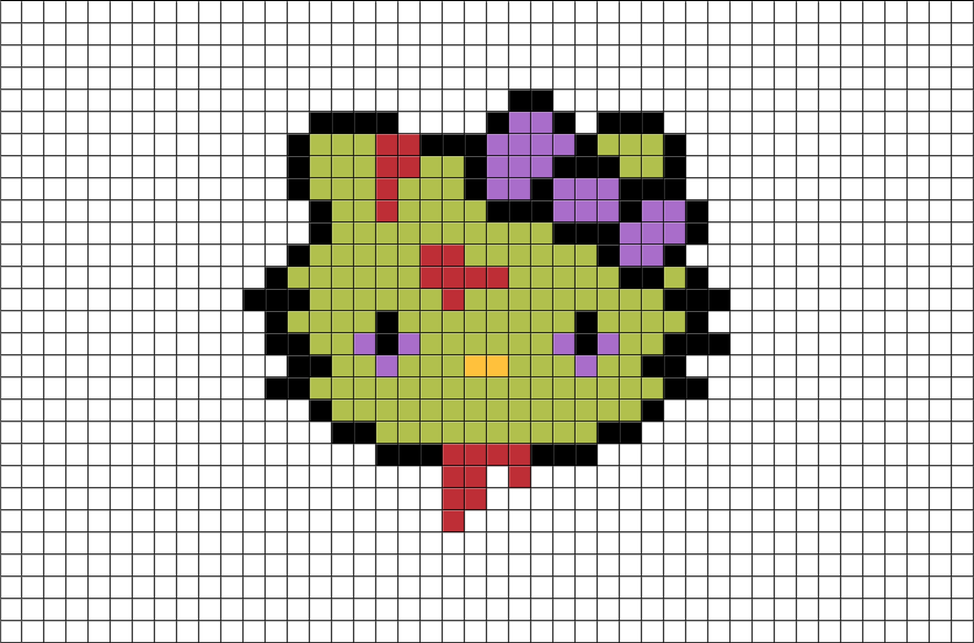 zombie pixel art minecraft grid