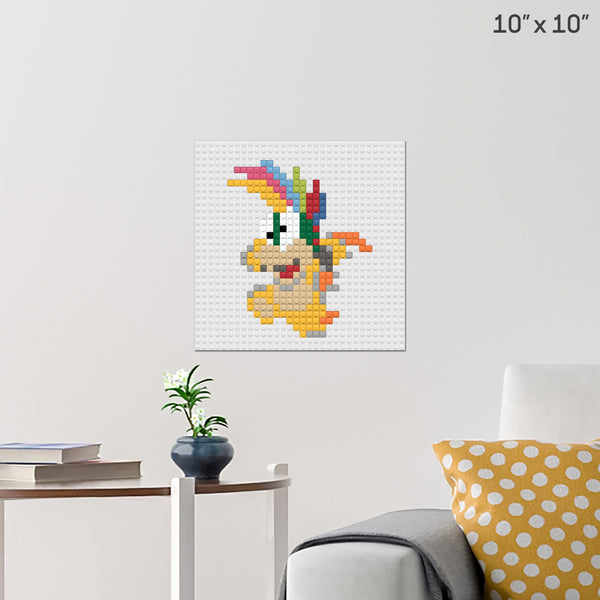 Lemmy Koopa Pixel Art Wall Poster - Build Your Own with Bricks! - BRIK