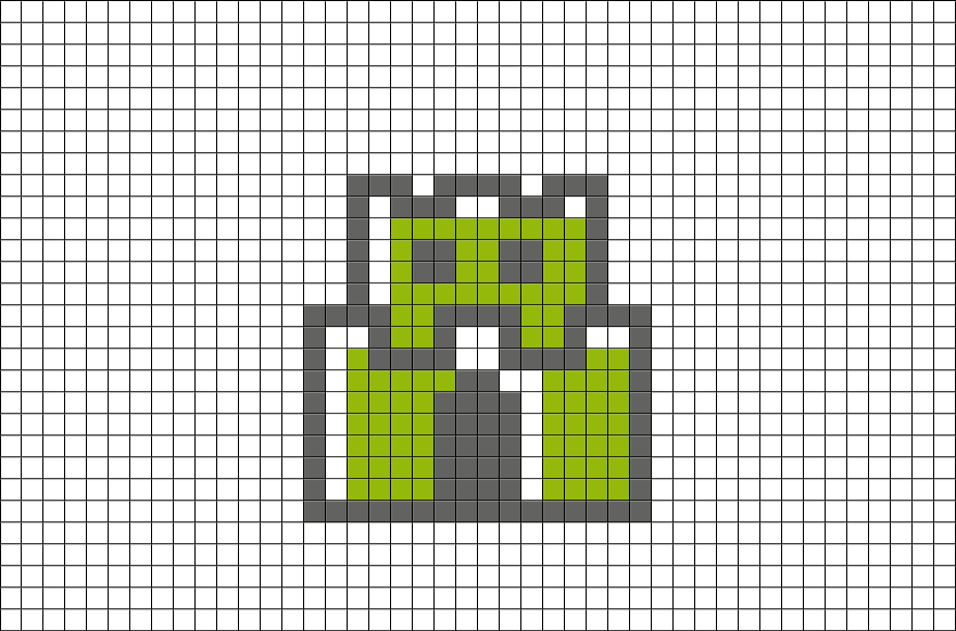 pixel art minecraft grid mario