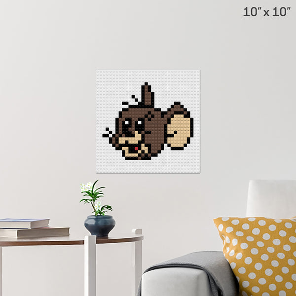 Tom and Jerry Pixel Art Wall Poster - Build Your Own with Bricks! - BRIK